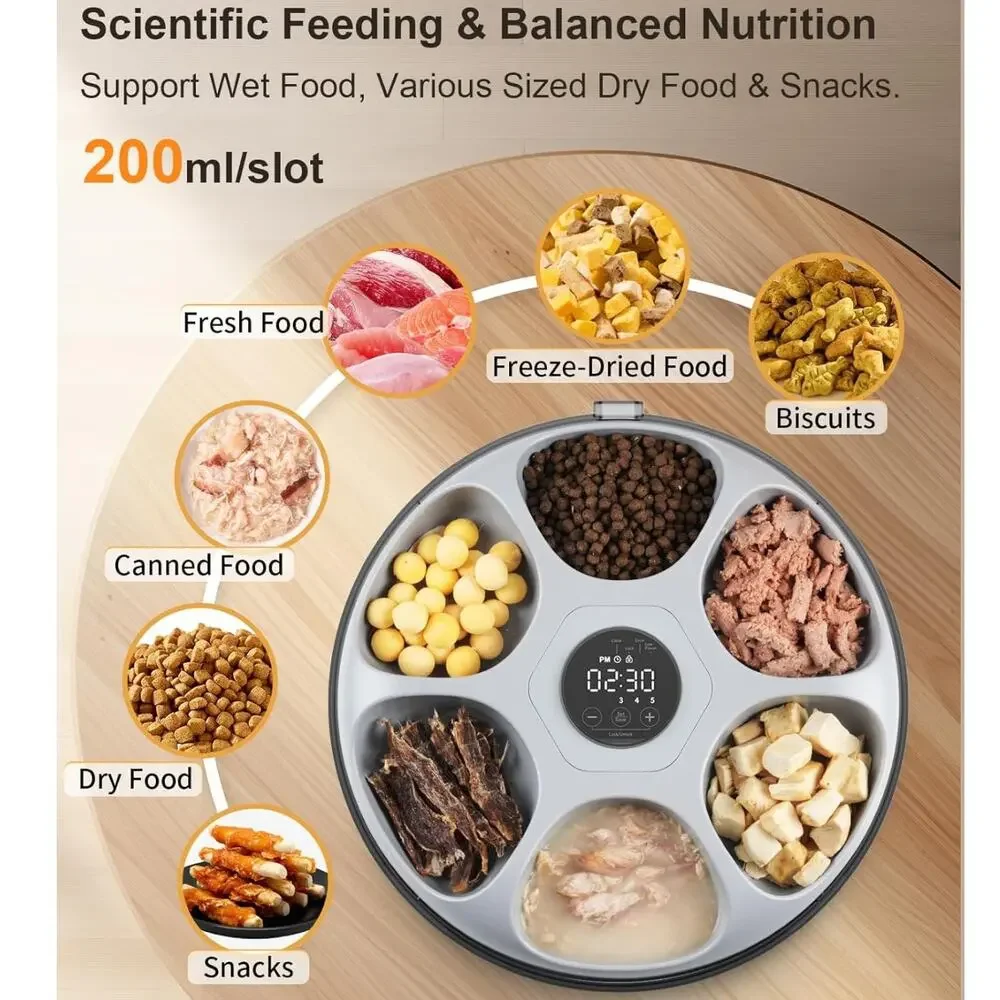 Automatic Cat Wet Food Feeder - Timed Food Dispenser with 4 Ice Packs Cordless